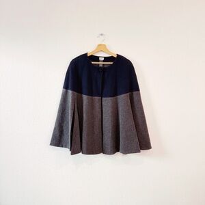 Armani Collezioni Soft Wool Color Block Cape Made in Italy